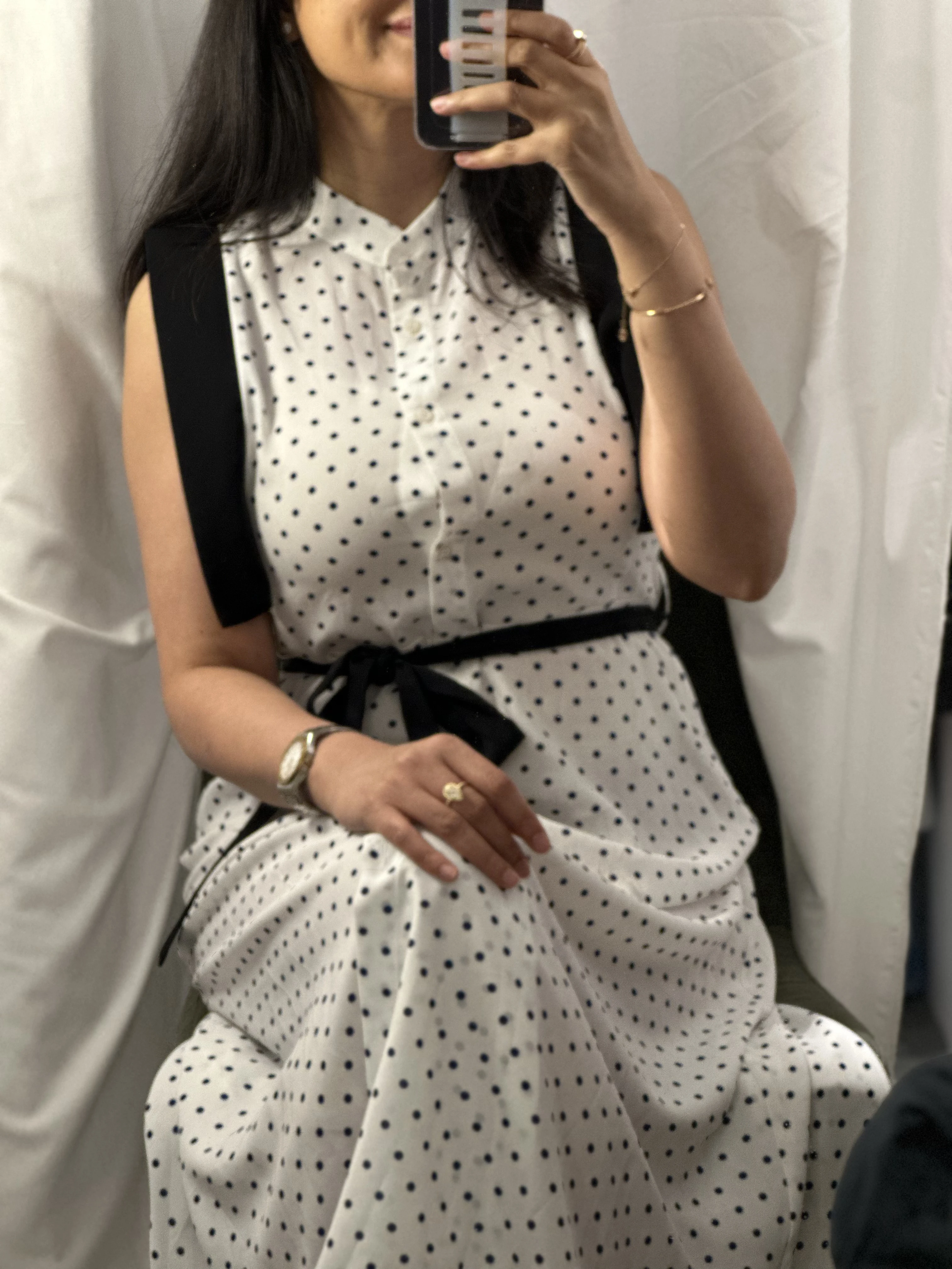 Polka dots sleeveless dress