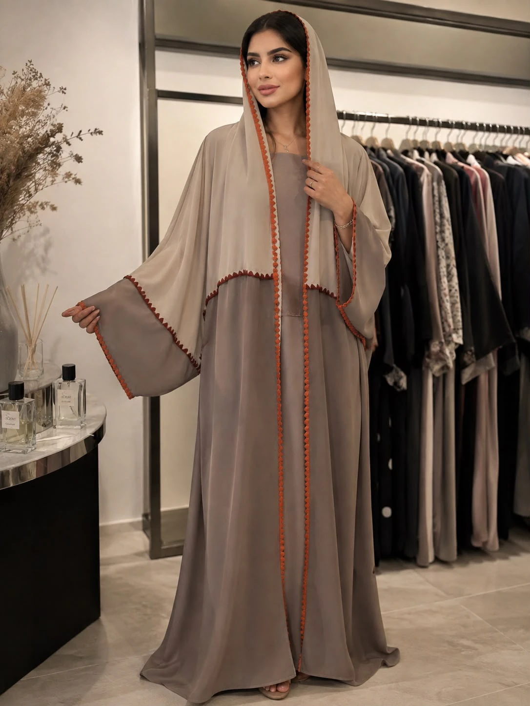 Embroidered abaya