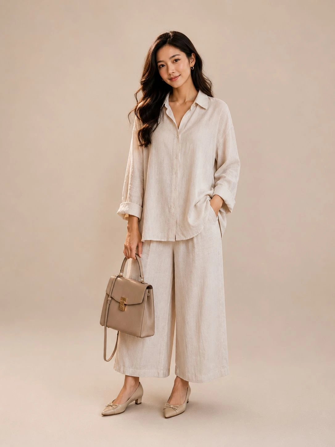 Pair and plain long-sleeves